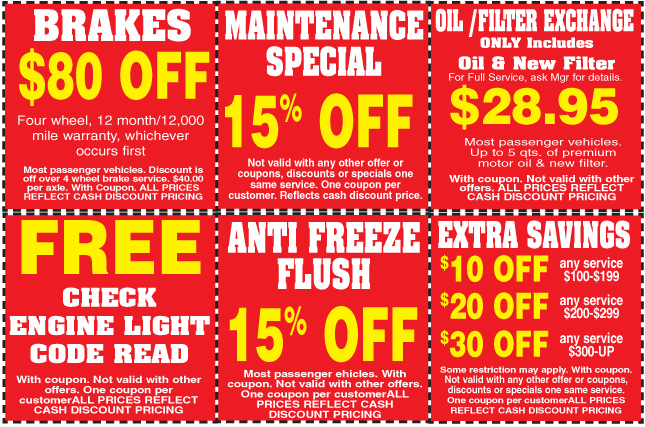 auto repair coupons addison